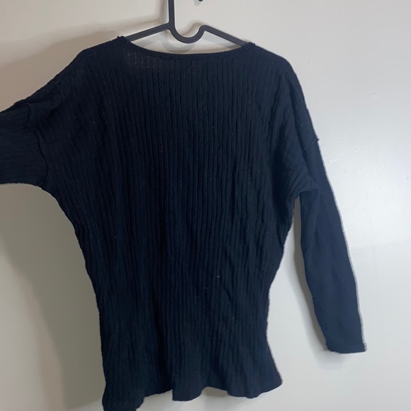 🦋Free People Beach Black Ribbed Button Top! - Picture 7 of 7